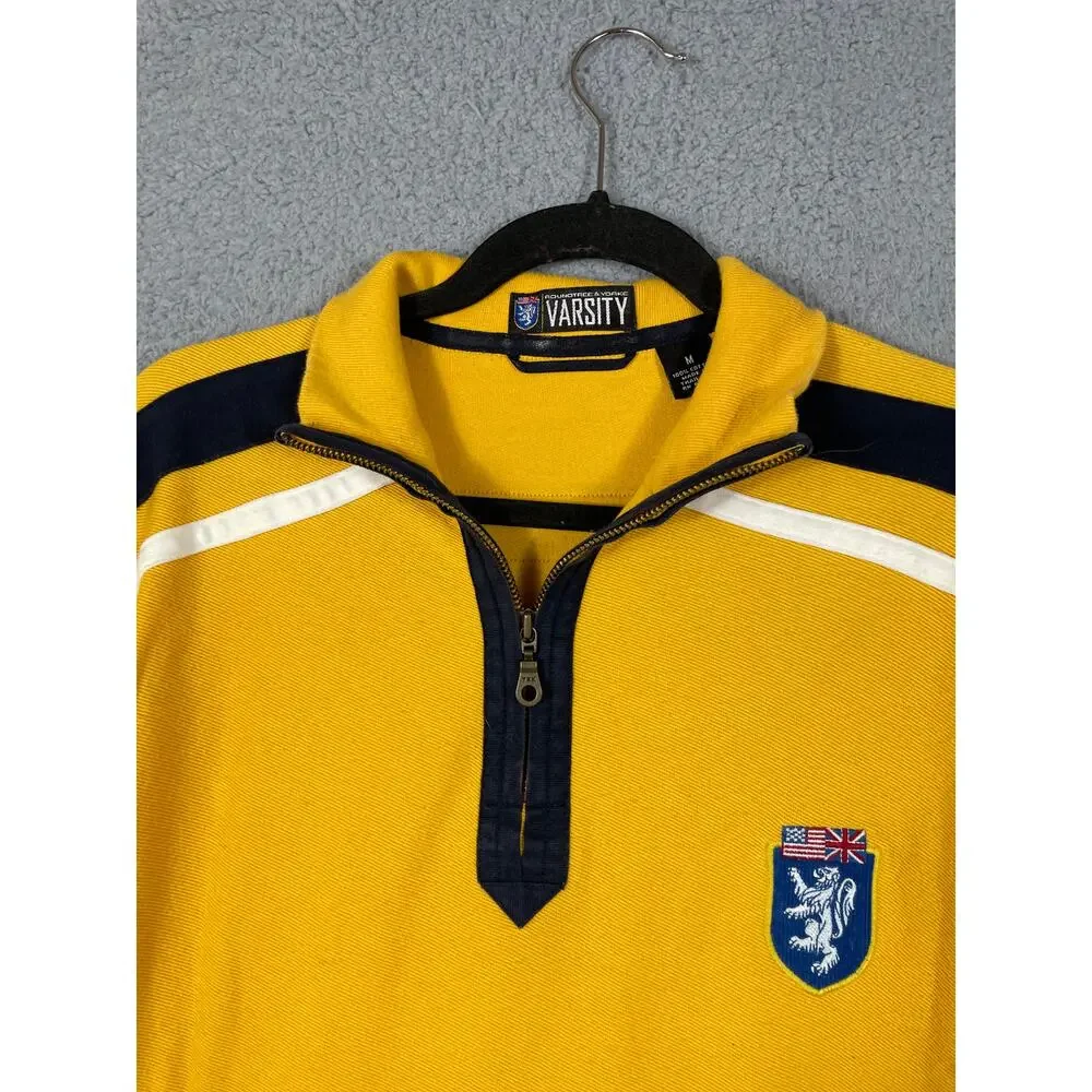 Varsity Mens Size M Yellow 1/4 Zip Pullover Shirt